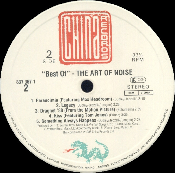 The Art Of Noise - The Best Of The Art Of Noise | China Records (837 367-1) - 4 The Art Of Noise - The Best Of The Art Of Noise | China Records (837 367-1) - 4