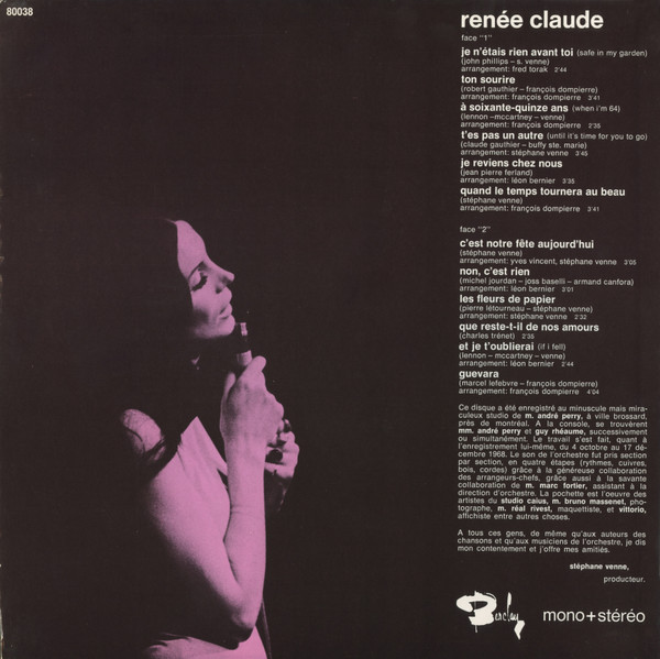 Renée Claude - Renée Claude | Barclay (80038) - 2 Renée Claude - Renée Claude | Barclay (80038) - 2