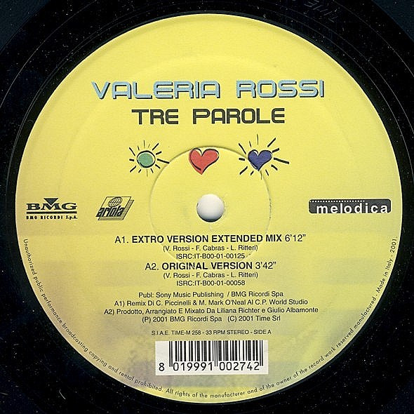 Valeria Rossi - Tre Parole (Remix) | Time Melodica (TIME-M 258)