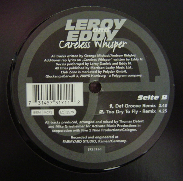 Leroy & Eddy - Careless Whisper | Club Zone (573 171-1) - 2