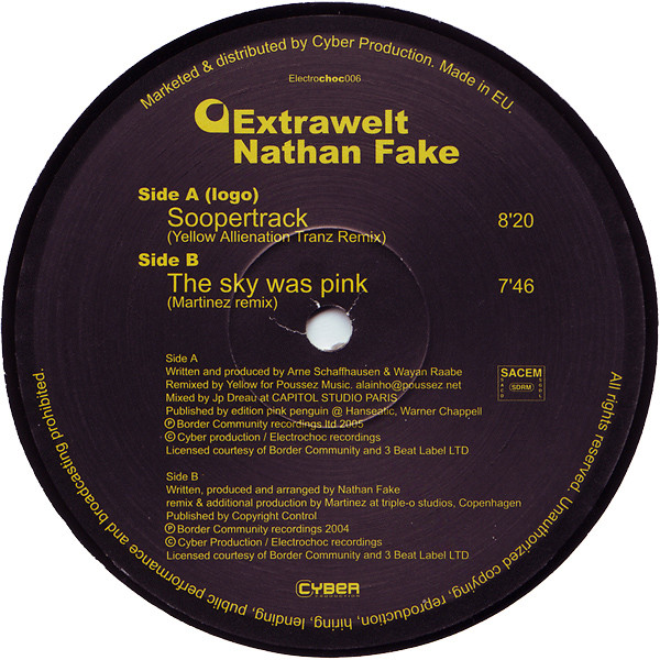 Extrawelt / Nathan Fake - Soopertrack / The Sky Was Pink | Electrochoc Records (Electrochoc006) - 5