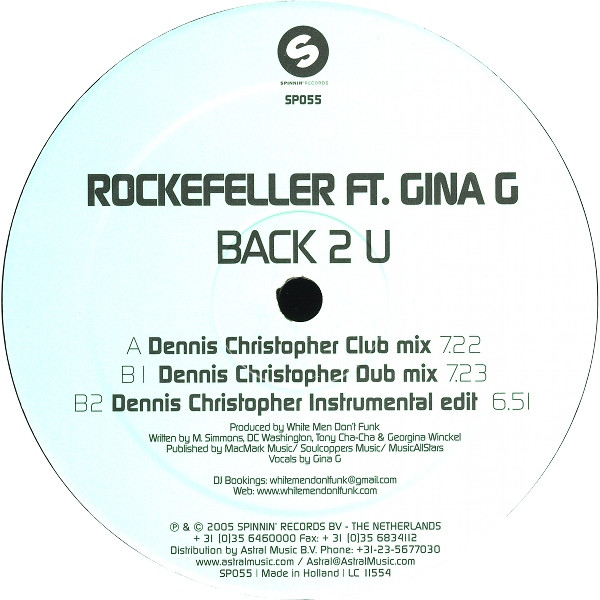 Rockefeller Ft. Gina G - Back 2 U | Spinnin' Records (SP055) - 4 Rockefeller Ft. Gina G - Back 2 U | Spinnin' Records (SP055) - 4