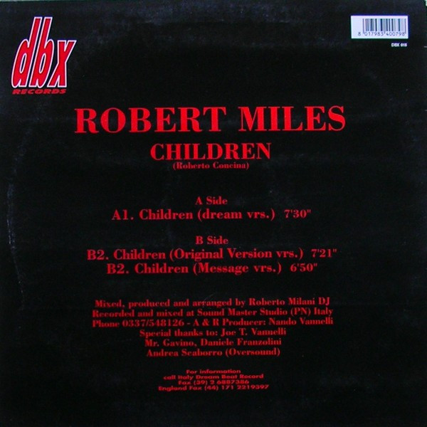 Robert Miles - Children... | DBX Records (DBX 015) - 2 Robert Miles - Children... | DBX Records (DBX 015) - 2