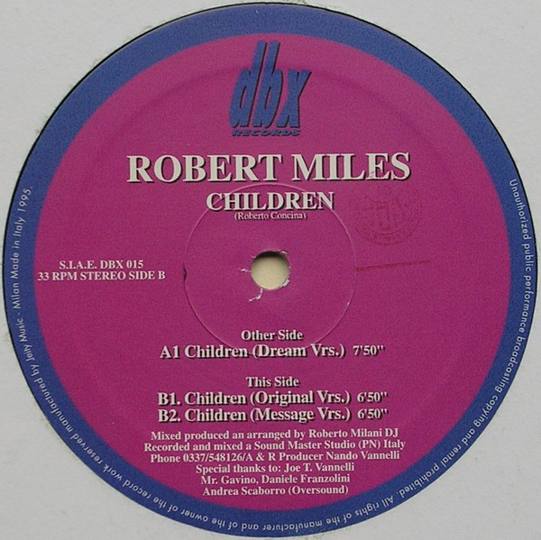 Robert Miles - Children... | DBX Records (DBX 015) - 4 Robert Miles - Children... | DBX Records (DBX 015) - 4