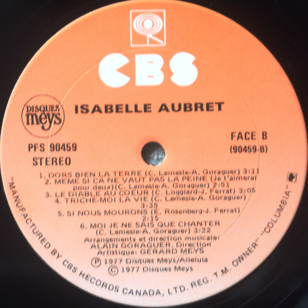 Isabelle Aubret - Isabelle Aubret | CBS (PFS-90459) - 4 Isabelle Aubret - Isabelle Aubret | CBS (PFS-90459) - 4