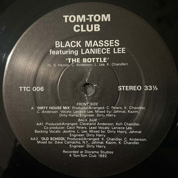 Black Masses Featuring Laniece Lee - The Bottle | Tom-Tom Club (TTC006) - main