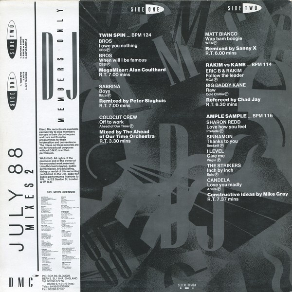 Various - July 88 - Mixes 2 | DMC (DMC 66/2) - 2