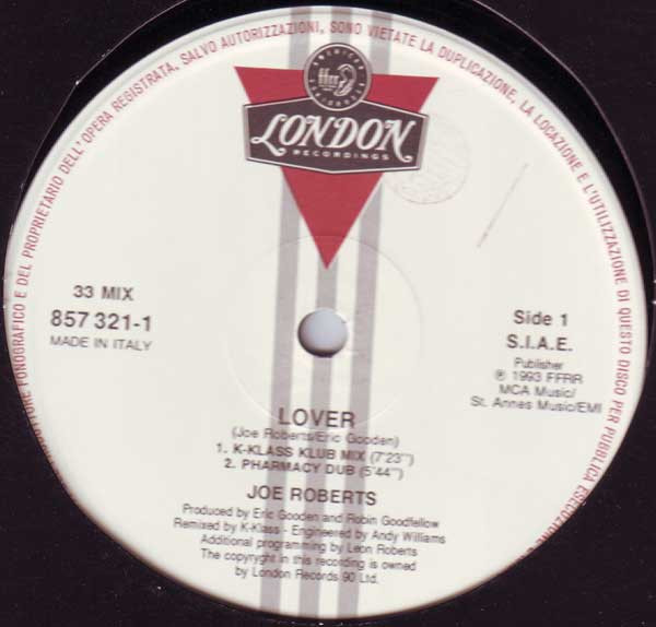 Joe Roberts - Lover | London Records (857 321-1)