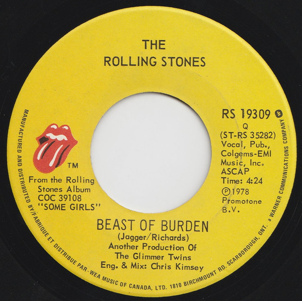 The Rolling Stones - Beast Of Burden | Rolling Stones Records (RS 19309) - main