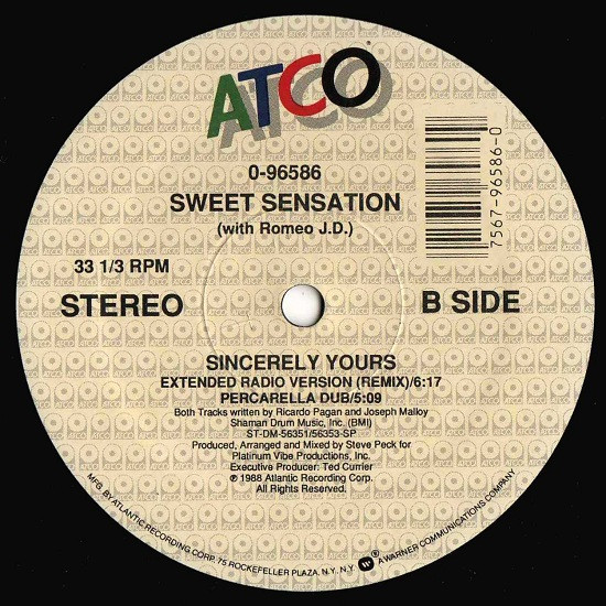 Sweet Sensation With Romeo J.D. - Sincerely Yours | ATCO Records (0-96586) - 4 Sweet Sensation With Romeo J.D. - Sincerely Yours | ATCO Records (0-96586) - 4