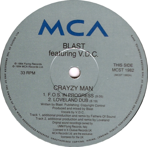 Blast Featuring V.D.C. - Crayzy Man | MCA Records (MCST 1982) - 2