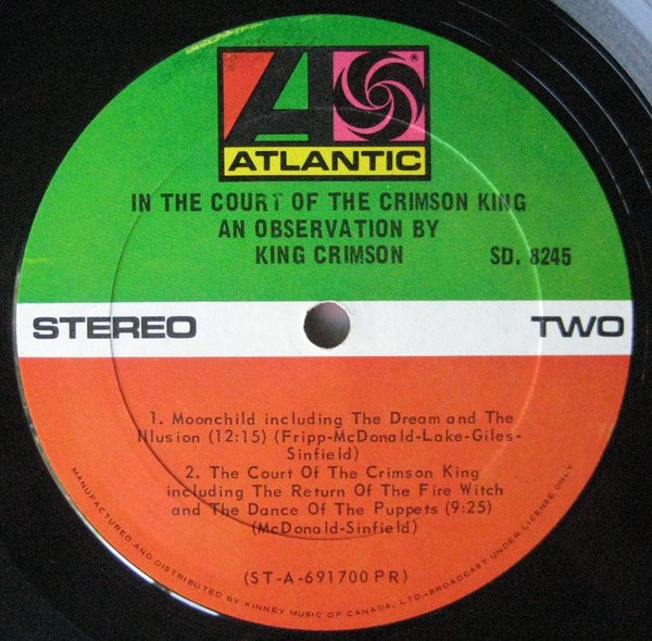 King Crimson - In The Court Of The Crimson King (An Observation By King Crimson) [Vinyl] | Atlantic (SD 8245) - 3