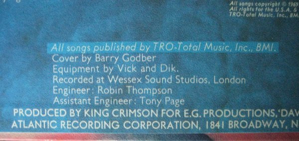 King Crimson - In The Court Of The Crimson King (An Observation By King Crimson) [Vinyl] | Atlantic (SD 8245) - 5