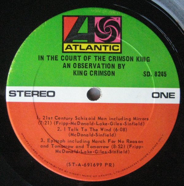 King Crimson - In The Court Of The Crimson King (An Observation By King Crimson) [Vinyl] | Atlantic (SD 8245) - 2