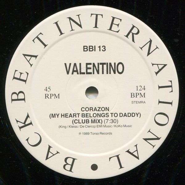 Valentino - Corazon (My Heart Belongs To Daddy) | Back Beat International (BBI 013)