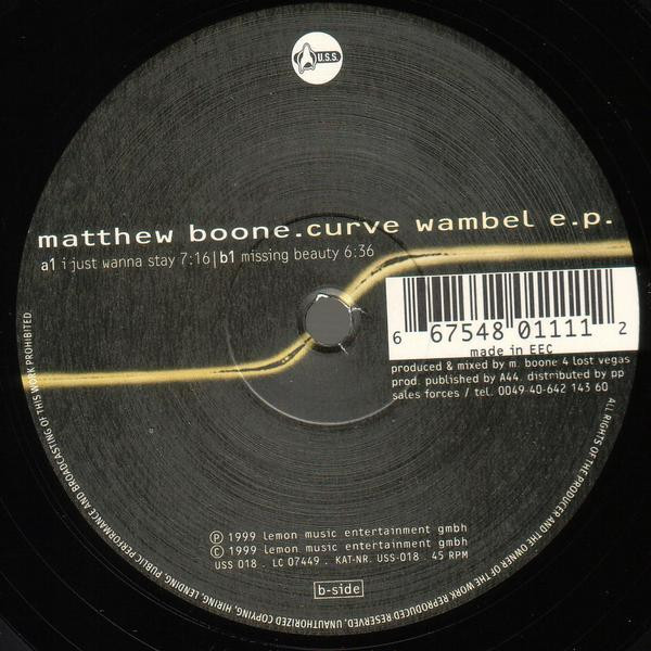 Matthew Boone - Curve Wambel E.P. | U.S.S. (USS 018) - main