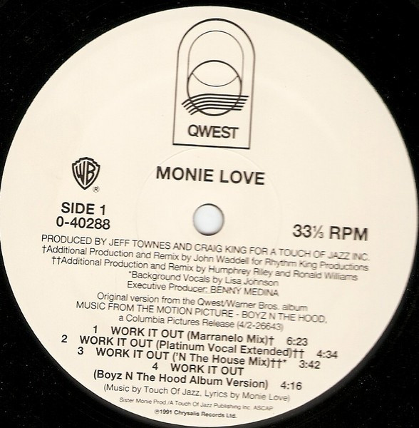 Monie Love - Work It Out | Qwest Records (0-40288) - 7 Monie Love - Work It Out | Qwest Records (0-40288) - 7