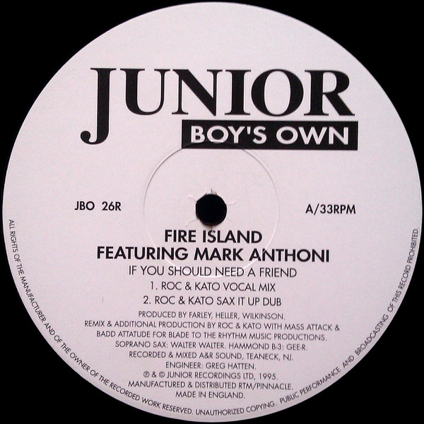 Fire Island - If You Should Need A Friend (Remixes) | Junior Boy's Own (JBO 26R) - 3 Fire Island - If You Should Need A Friend (Remixes) | Junior Boy's Own (JBO 26R) - 3
