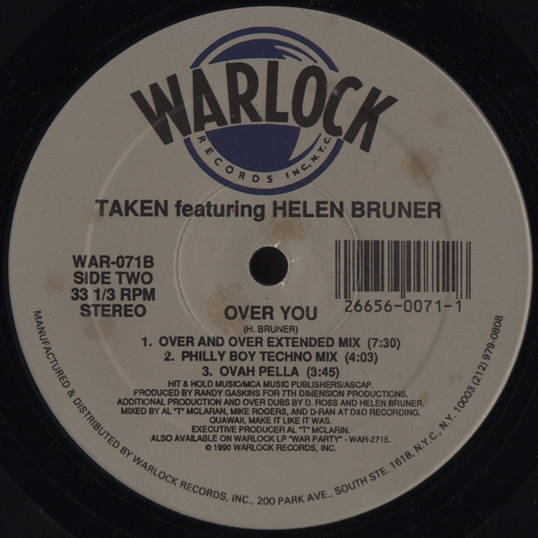 Taken Featuring Helen Bruner - Over You | Warlock Records (WAR-071) - 2