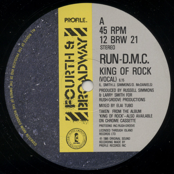 Run-DMC - King Of Rock | 4th & Broadway (12 BRW 21) - 3
