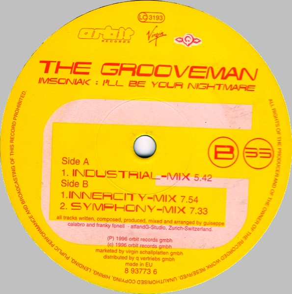 The Grooveman - Insomniak: I'll Be Your Nightmare | Orbit Records (8 93773 6) - 4