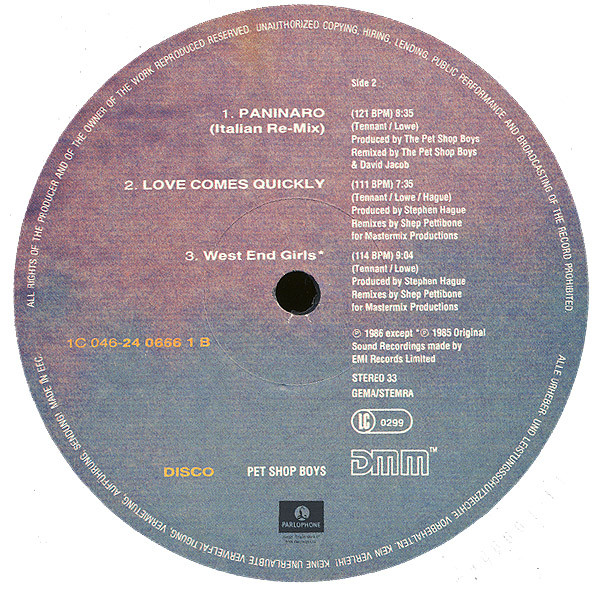 Pet Shop Boys - Disco | Parlophone (046 24 0666 1) - 4 Pet Shop Boys - Disco | Parlophone (046 24 0666 1) - 4