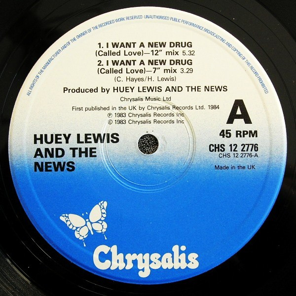 Huey Lewis & The News - I Want A New Drug (Called Love) | Chrysalis (CHS 12 2776) - 3