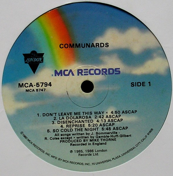 The Communards - Communards | MCA Records (MCA-5794) - 3