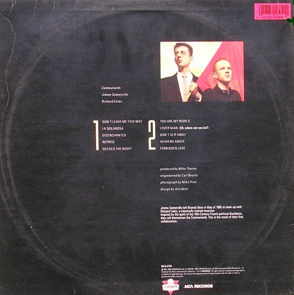 The Communards - Communards | MCA Records (MCA-5794) - 2