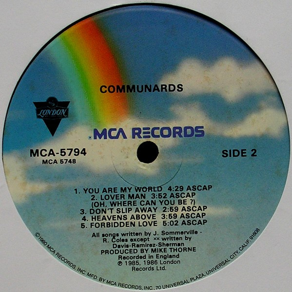 The Communards - Communards | MCA Records (MCA-5794) - 4