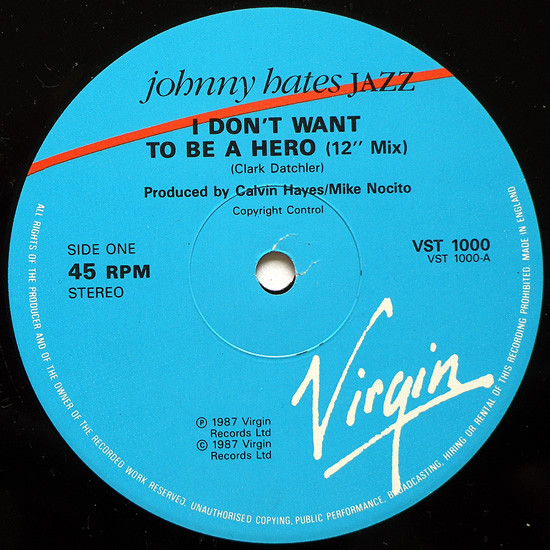 Johnny Hates Jazz - I Don't Want To Be A Hero | Virgin (VST1000) - 3