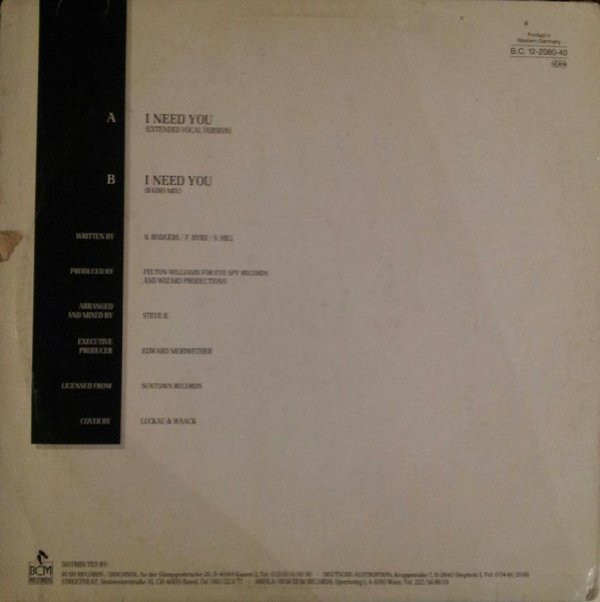 B.V.S.M.P. - I Need You | BCM Records (BC 12-2080-40) - 2 B.V.S.M.P. - I Need You | BCM Records (BC 12-2080-40) - 2