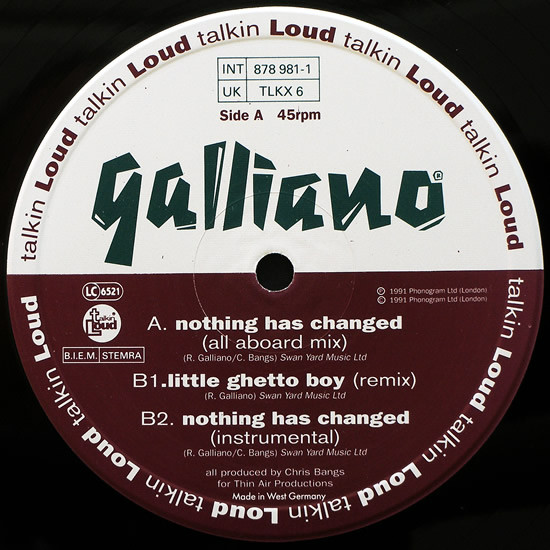 Galliano - Nothing Has Changed | Talkin' Loud (878 981-1) - 3 Galliano - Nothing Has Changed | Talkin' Loud (878 981-1) - 3