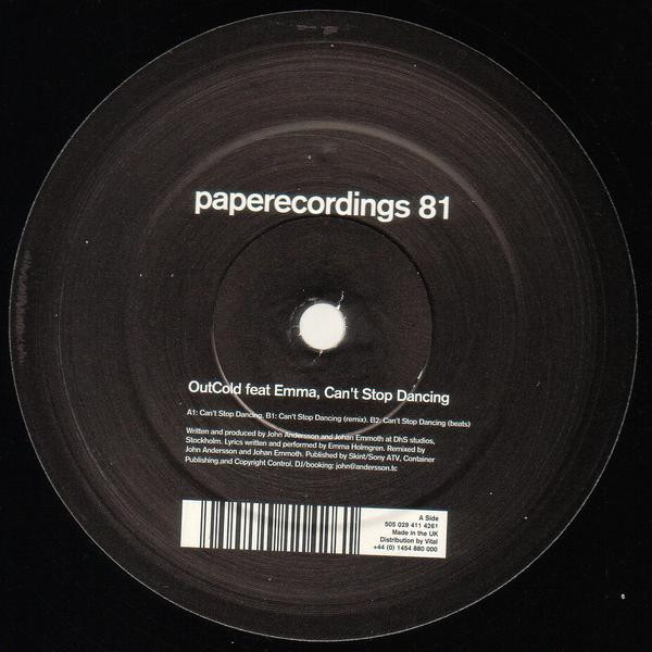 Outcold - Can't Stop Dancing | Paper Recordings (PAP 081) - main