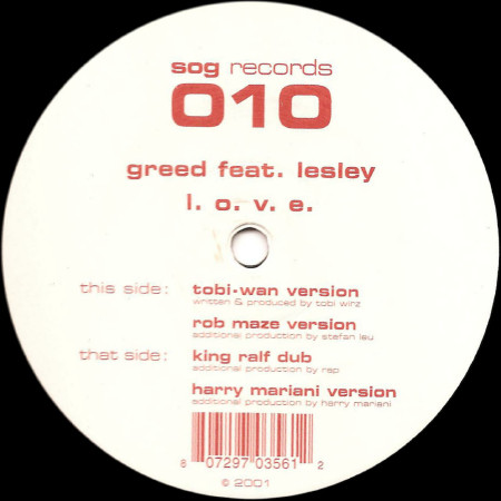 Greed - L.O.V.E. | Sog Records (SOG 010) - main