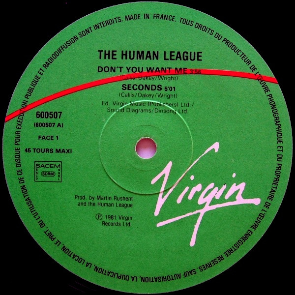 The Human League - Don't You Want Me | Virgin (600507) - 3