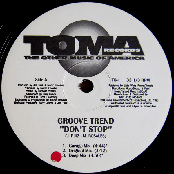 Groove Trend - Don't Stop | TOMA Records (TO-1)