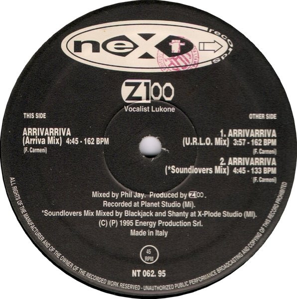 Z100 - Arrivarriva | Next Records (NT 062 95) - 3