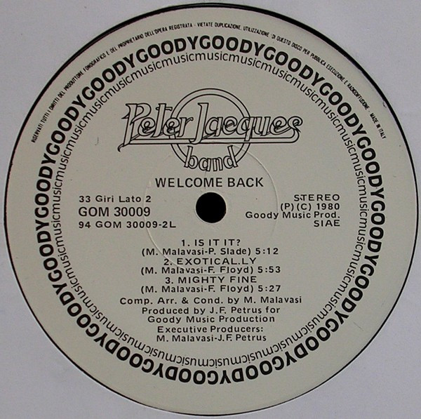 Peter Jacques Band - Welcome Back | Goody Music Records (GOM 30009) - 4 Peter Jacques Band - Welcome Back | Goody Music Records (GOM 30009) - 4