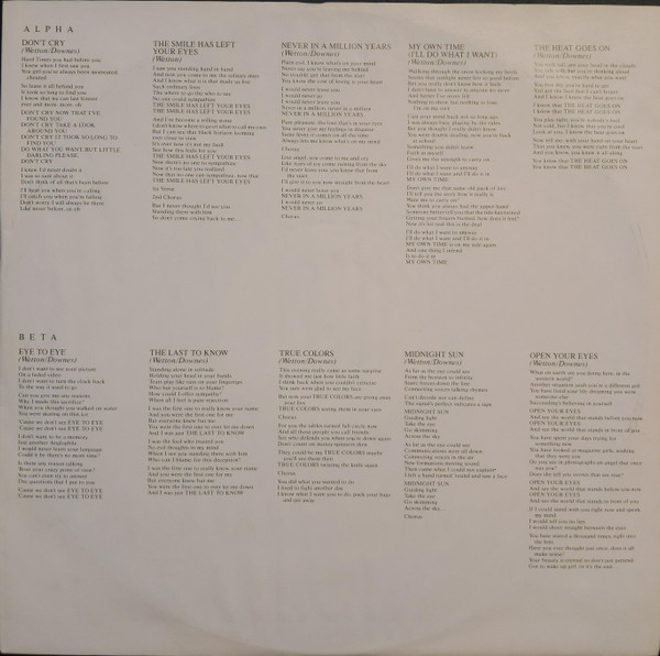Asia - Alpha | Geffen Records (GEF 25508) - 7