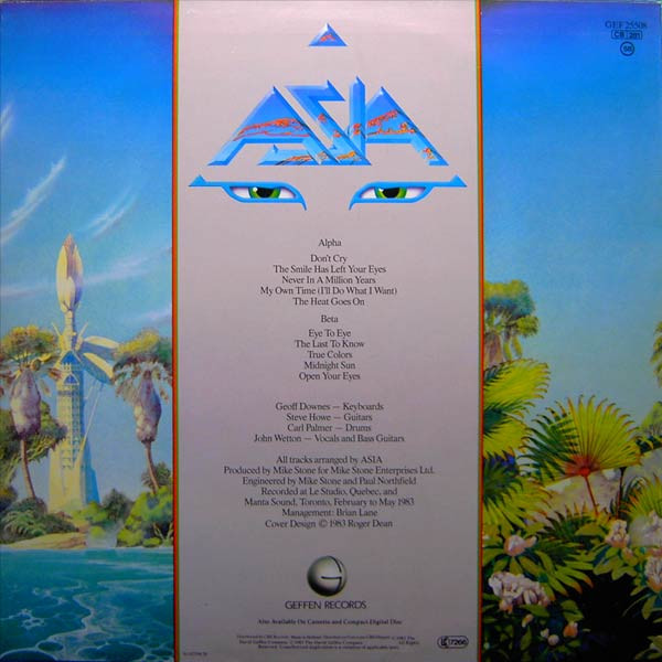 Asia - Alpha | Geffen Records (GEF 25508) - 3