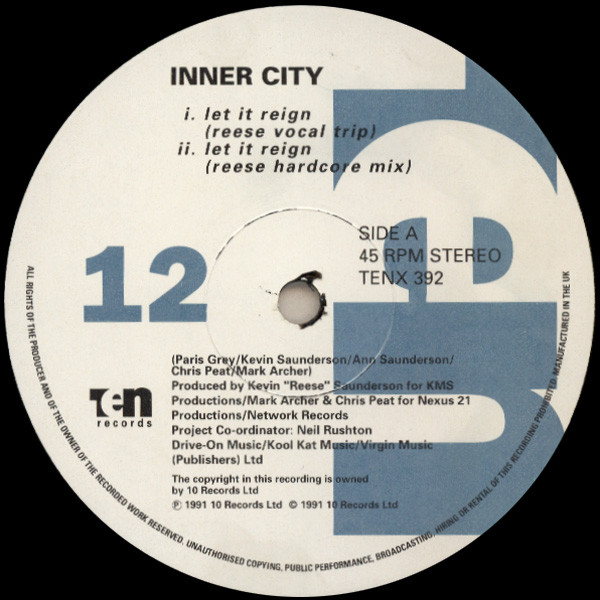 Inner City - Let It Reign | 10 Records (TENX392) - 3