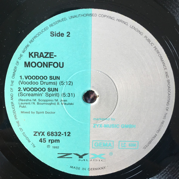 Moonfou , Kraze - Voodoo Sun | ZYX Music (ZYX 6832-12) - 3