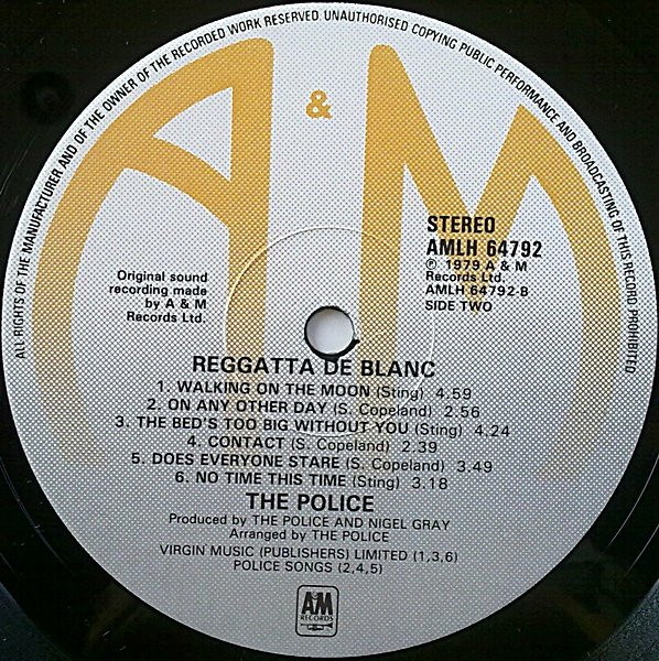 The Police - Reggatta De Blanc | A&M Records (394 792-1) - 4 The Police - Reggatta De Blanc | A&M Records (394 792-1) - 4