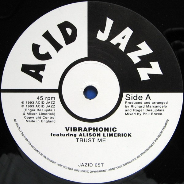 Vibraphonic Featuring Alison Limerick - Trust Me | Acid Jazz (JAZID 65T) - 3