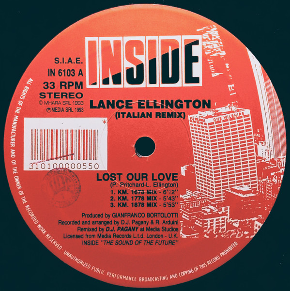 Lance Ellington - Lost Our Love (Italian Remix) | Inside (IN 6103) - main