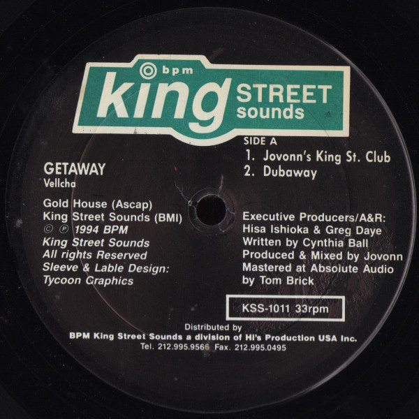 Vellcha - Getaway | BPM King Street Sounds (KSS-1011) - main Vellcha - Getaway | BPM King Street Sounds (KSS-1011) - main