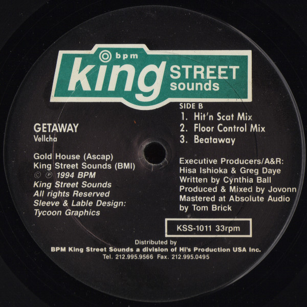 Vellcha - Getaway | BPM King Street Sounds (KSS-1011) - 2 Vellcha - Getaway | BPM King Street Sounds (KSS-1011) - 2
