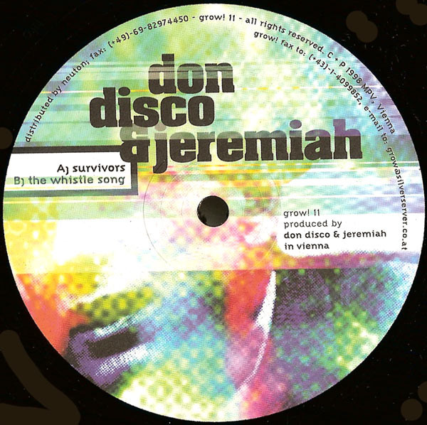 Don Disco & Jeremiah - Survivors / The Whistle Song | Grow! (grow! 11) - main
