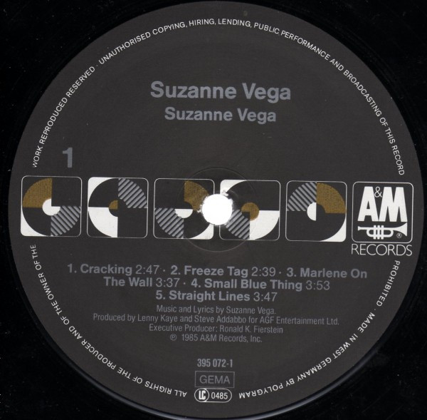 Suzanne Vega - Suzanne Vega | A&M Records (395 072-1) - 3